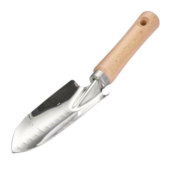 Durable Stainless Steel Transplanting Trowel with Wooden Handle