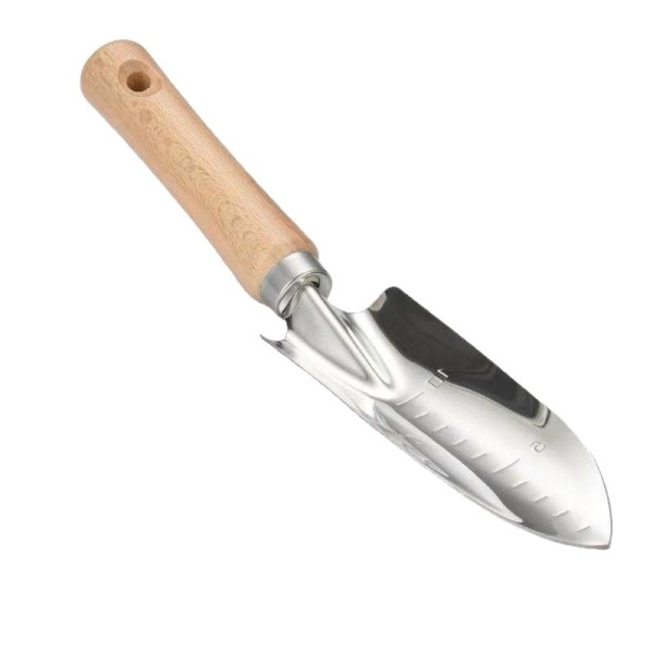 Durable Stainless Steel Transplanting Trowel with Wooden Handle