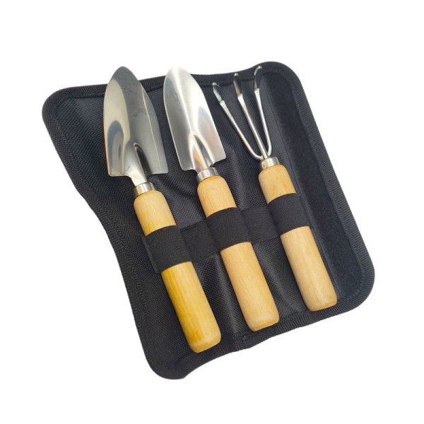 3-Piece Children's Gardening Tool Set with Wooden Handles