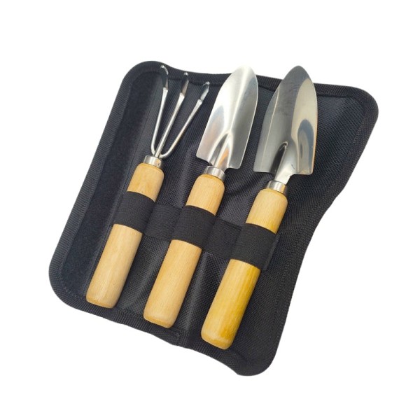 3-Piece Children's Gardening Tool Set with Wooden Handles
